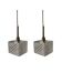 Pair of chiseled glass portable lamps