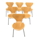 Fritz Hansen series 7 Vlinderstoelen naturel hout 1988
