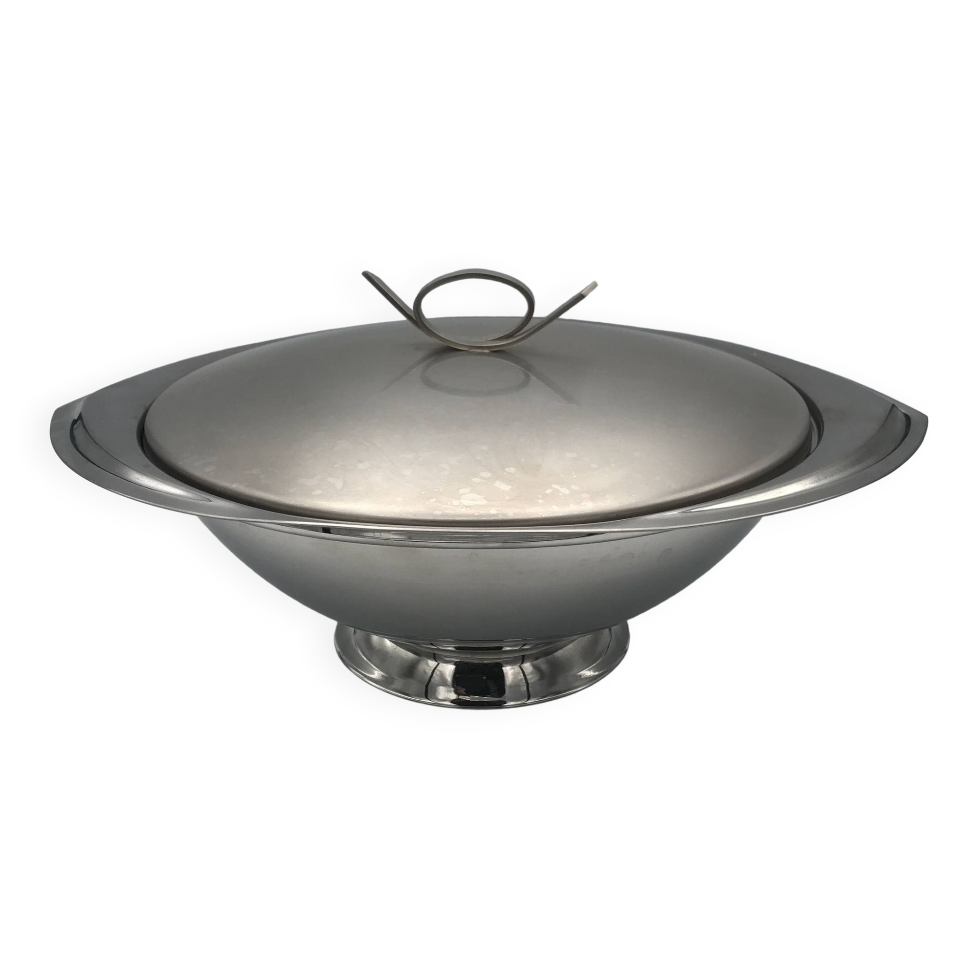 Soupière / Légumier Vintage Guy Degrenne COSMOS - Inox Argenté, Années 60-70