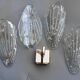 Set of 5 Vintage Italian Murano Glass Wall Lamps, Gold Plated, 1970s