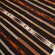 Tapis kilim vintage rayé marron foncé et orange 6x10, 181x305 cm