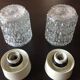 Pair of cylindrical structured glass ceiling lights / vintage 60s-70s