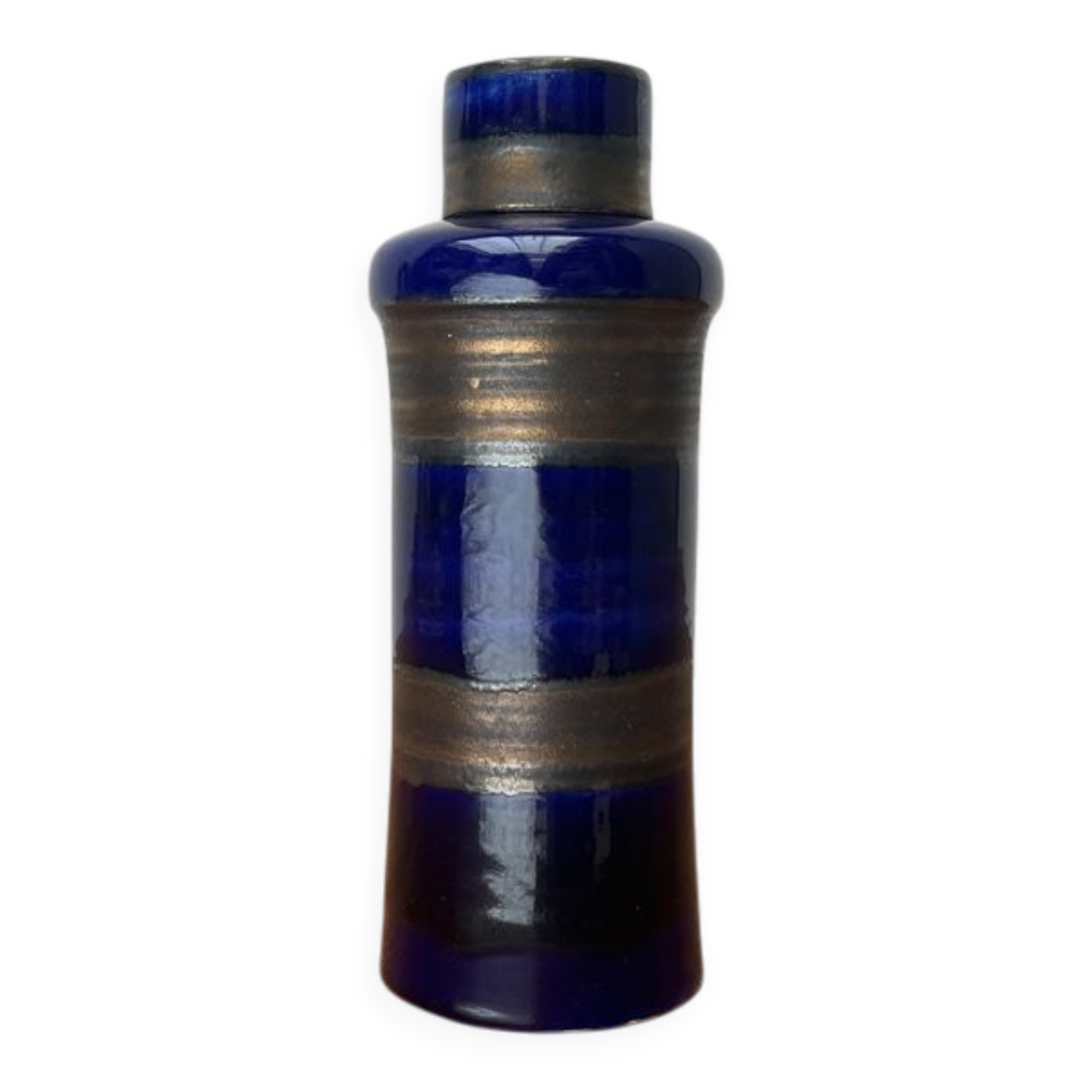 Mid-century German studio pottery bottle vase with lid by Cornelsen Kindermann, 1960s.