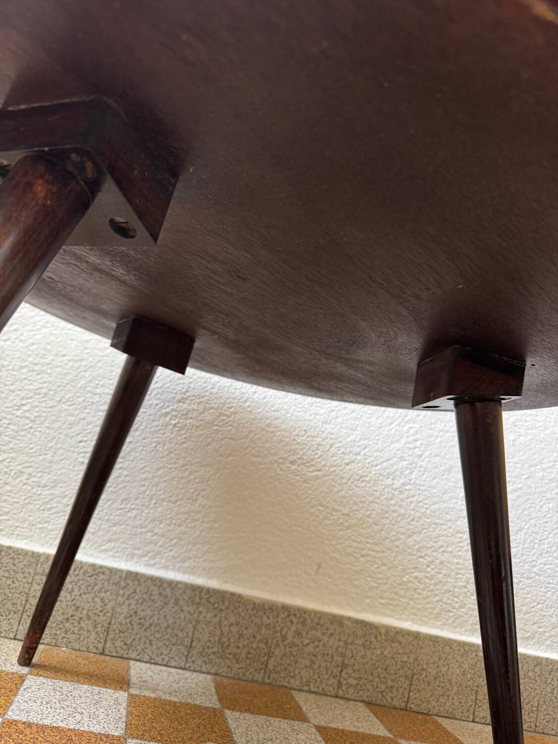 60s tripod mirror coffee table