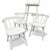 Set of 4 vintage Scandinavian solid wood chairs