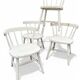 Set of 4 vintage Scandinavian chairs in solid wood.
