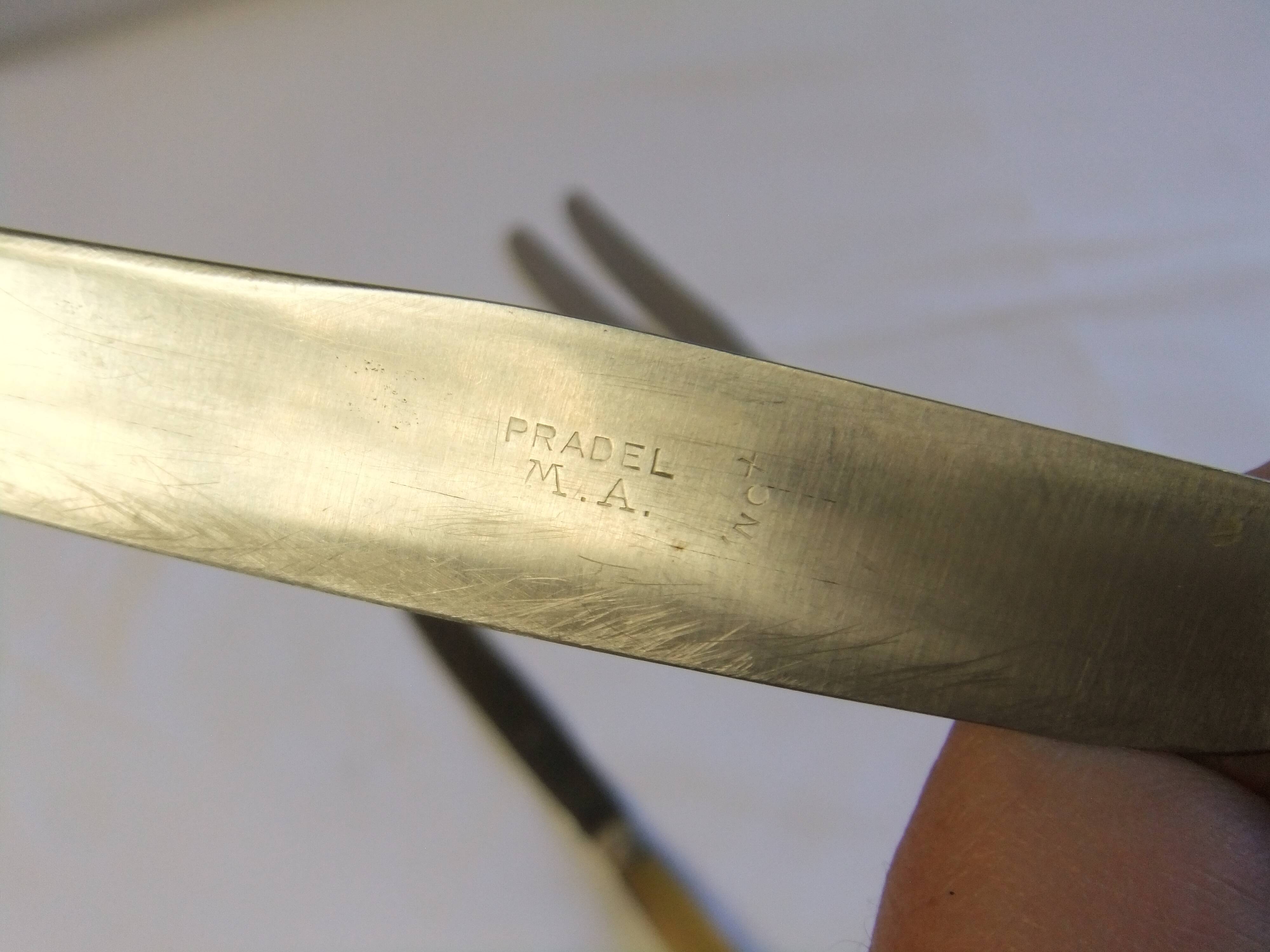 Covered table service old knives Pradel M ferrule art deco period