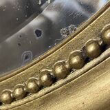 Miroir ancien ovale doré – style Louis XVI avec nœud ruban