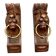 Pair of consoles, corbels, wooden and brass lion supports, 19th century.