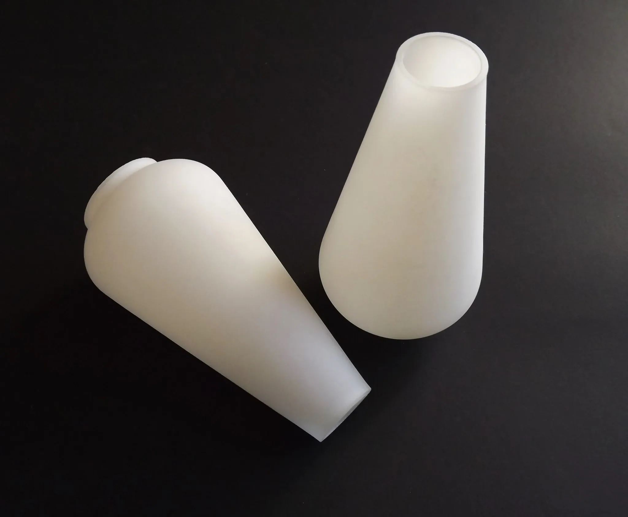 Pair Vintage Opaque White Glass Replacement Shades Chandeliers/Wall Lights