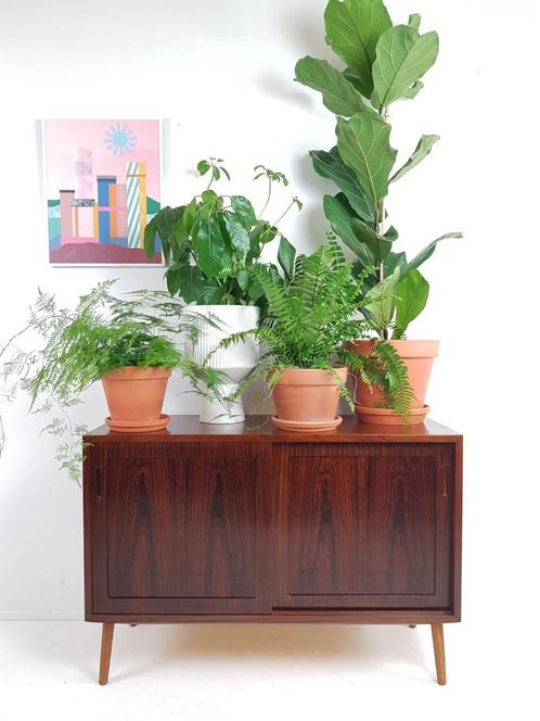 Danish vintage furniture with rosewood sliding doors Hundevad