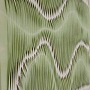 Textured wave effect painting by pleating in light green color. Contemporary. Ref Riviera