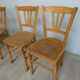 lot de 4 chaises bistrots bois clair années 60