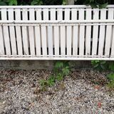 Metal and wood outdoor bench