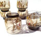 6 vintage Arcoroc smoked glasses with a pattern of ears of wheat