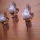 3 gold metal torchere wall lights