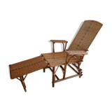 Wicker and rattan lounge chair