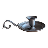 Handheld pewter candlestick