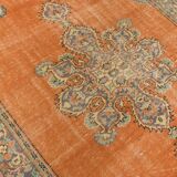 6x8 Brunt Orange & Beige Aesthetic Vintage Rug, 188x262Cm