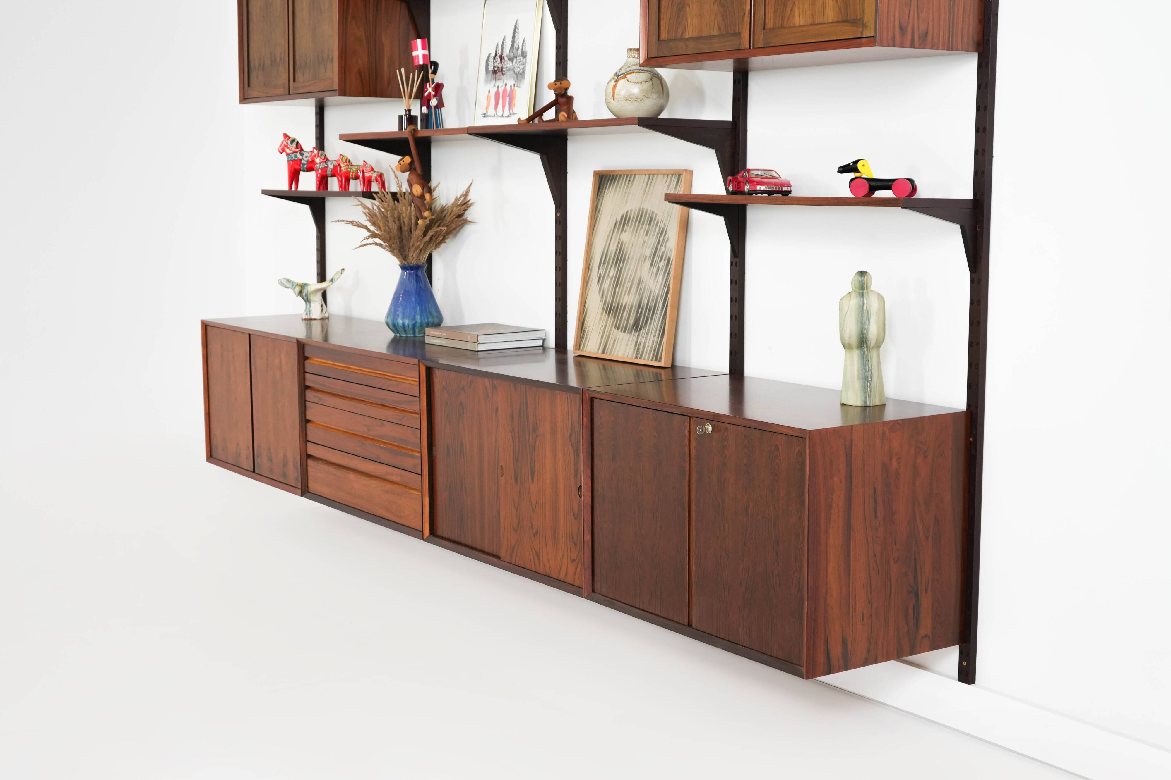 Modular shelving by Poul Cadovius, rosewood, 1970s