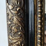 Antique Louis Philippe mirror in black and gold, 93X68cm
