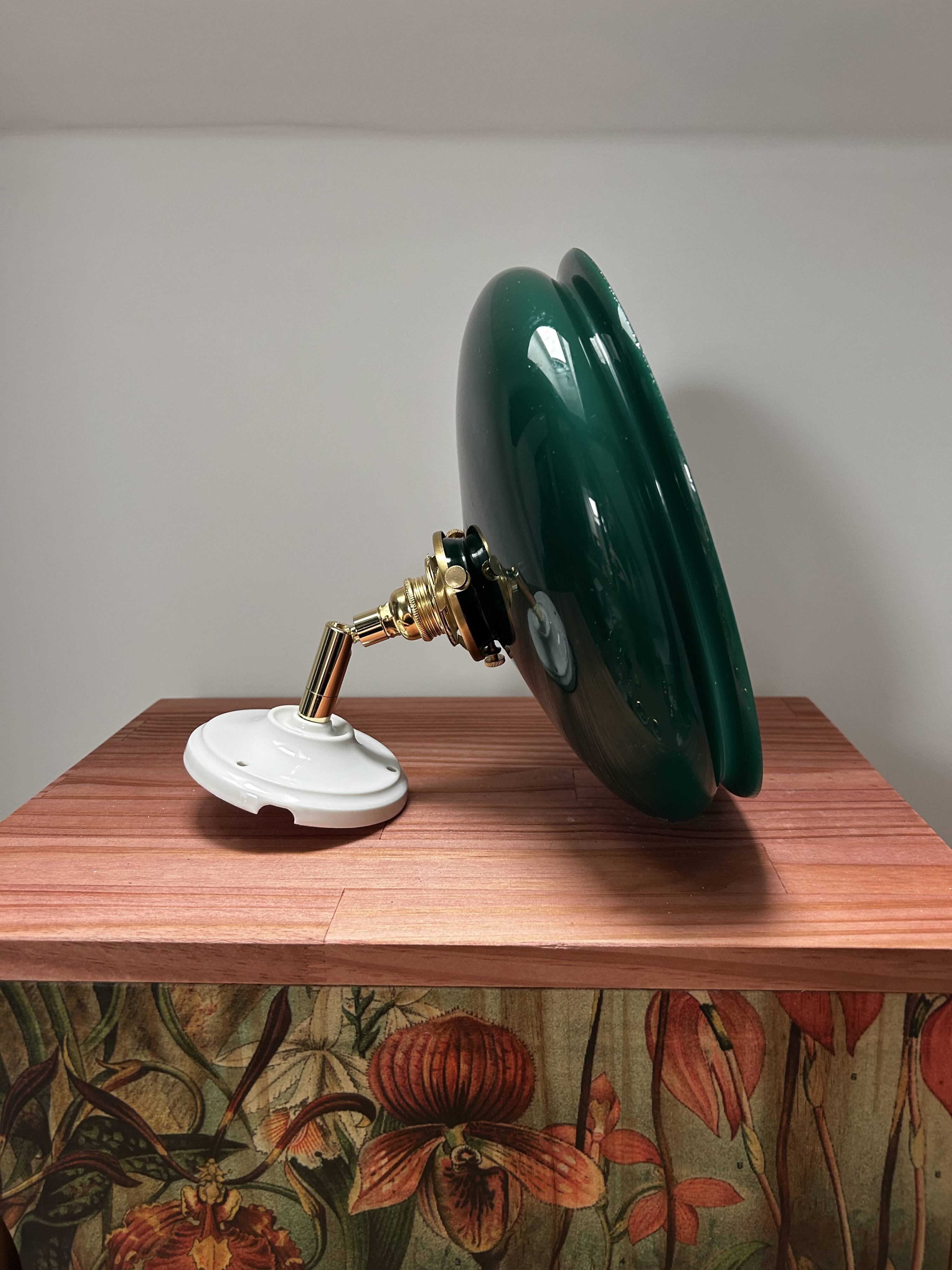 Green opaline wall light