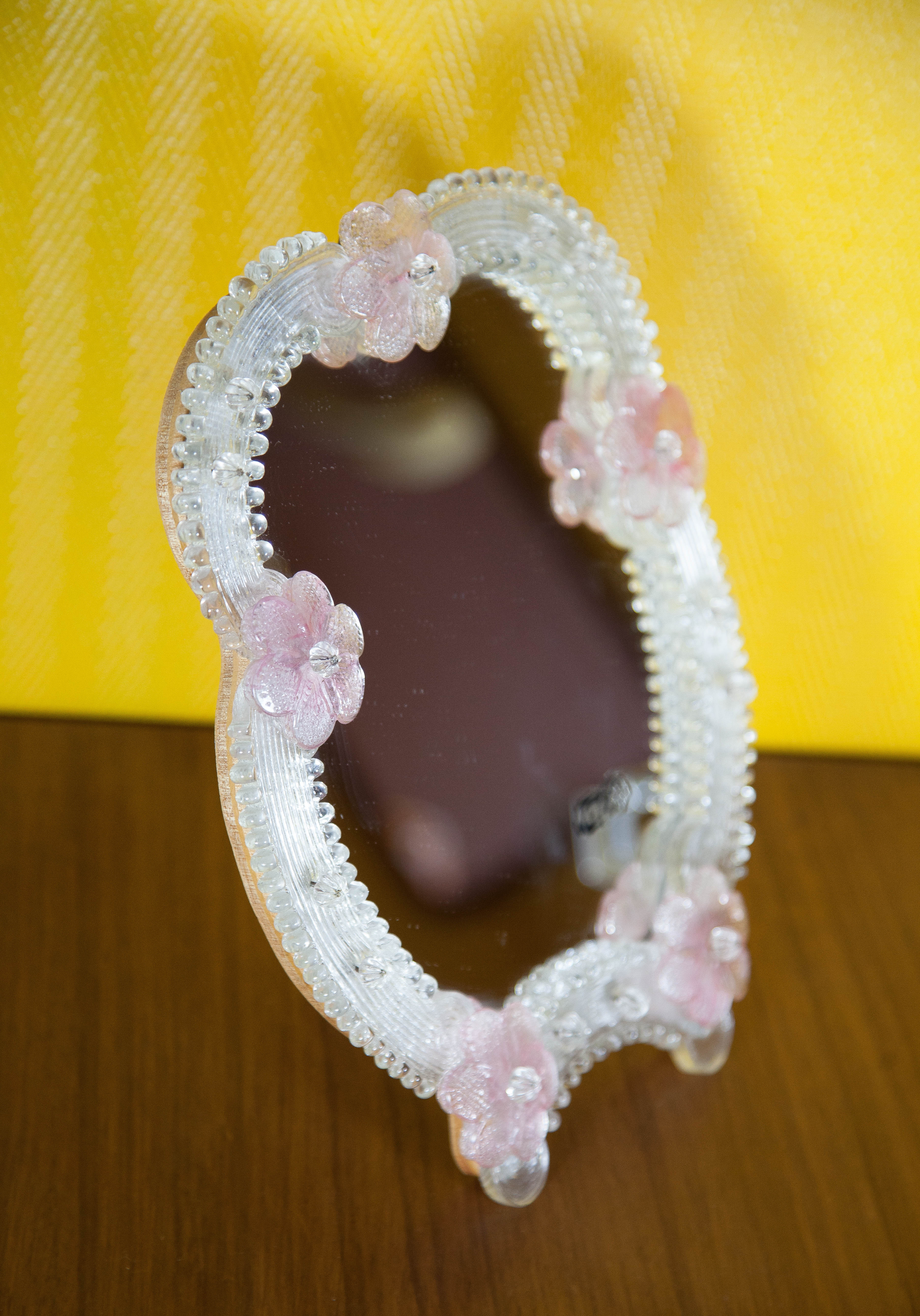 Venetian mirror Ongaro e Fuga Italy, Murano glass mirror, table mirror or wall mirror