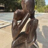 Wooden statue "the thinker"