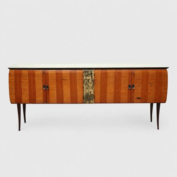 Buffet vintage italien avec plateau en verre – dans le style de Vittorio Dassi