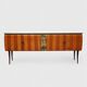 Italian vintage design sideboard with glass top – in the style of Vittorio Dassi