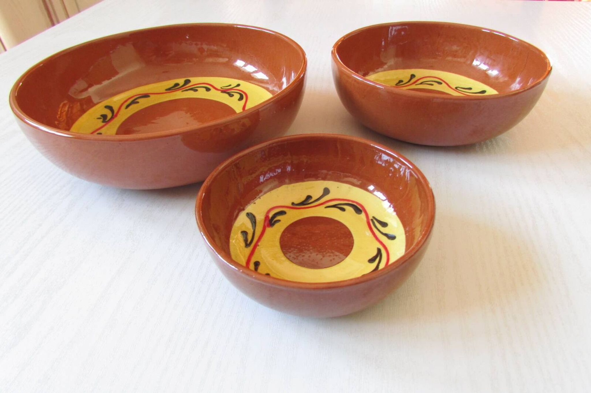 Set of 3 glazed earthenware ramekins
