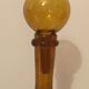 Carafe bubbled glass amber color signed Biot, vintage