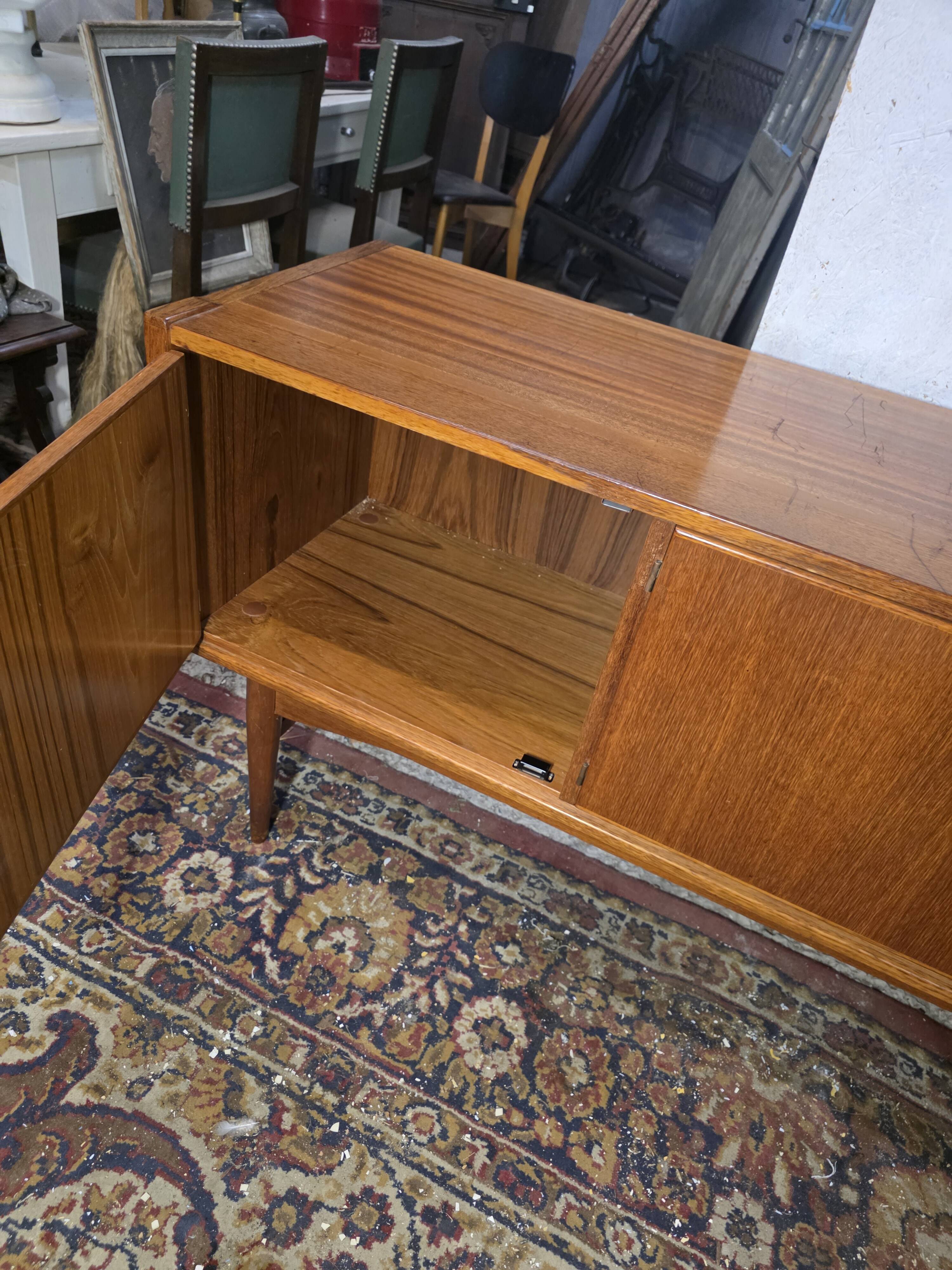 Scandinavian teak enfilade from the 1960s / 222cm in length.