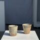 Set of 2 cups in Indonesian ceramic (brown & speckled glazed matte)
