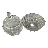 Set of Bohemian crystal salad bowls and candy dishes