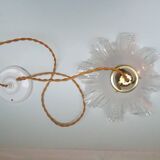 Vintage clear glass pendant light - wavy 1960 1970