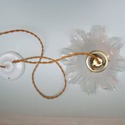 Vintage clear glass pendant light - wavy 1960 1970
