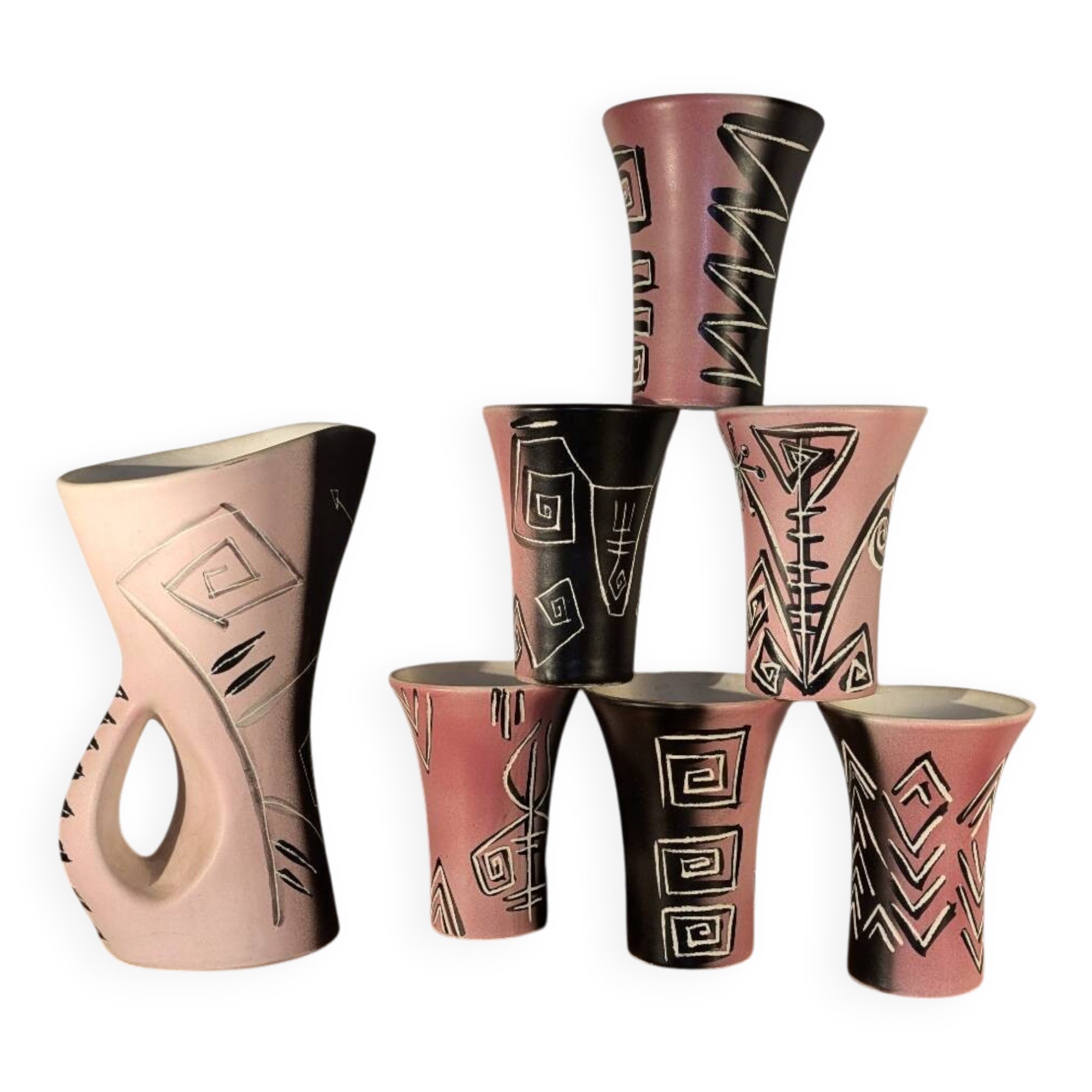 Vintage Vallauris Orangeade Set Signed, 1950-1960