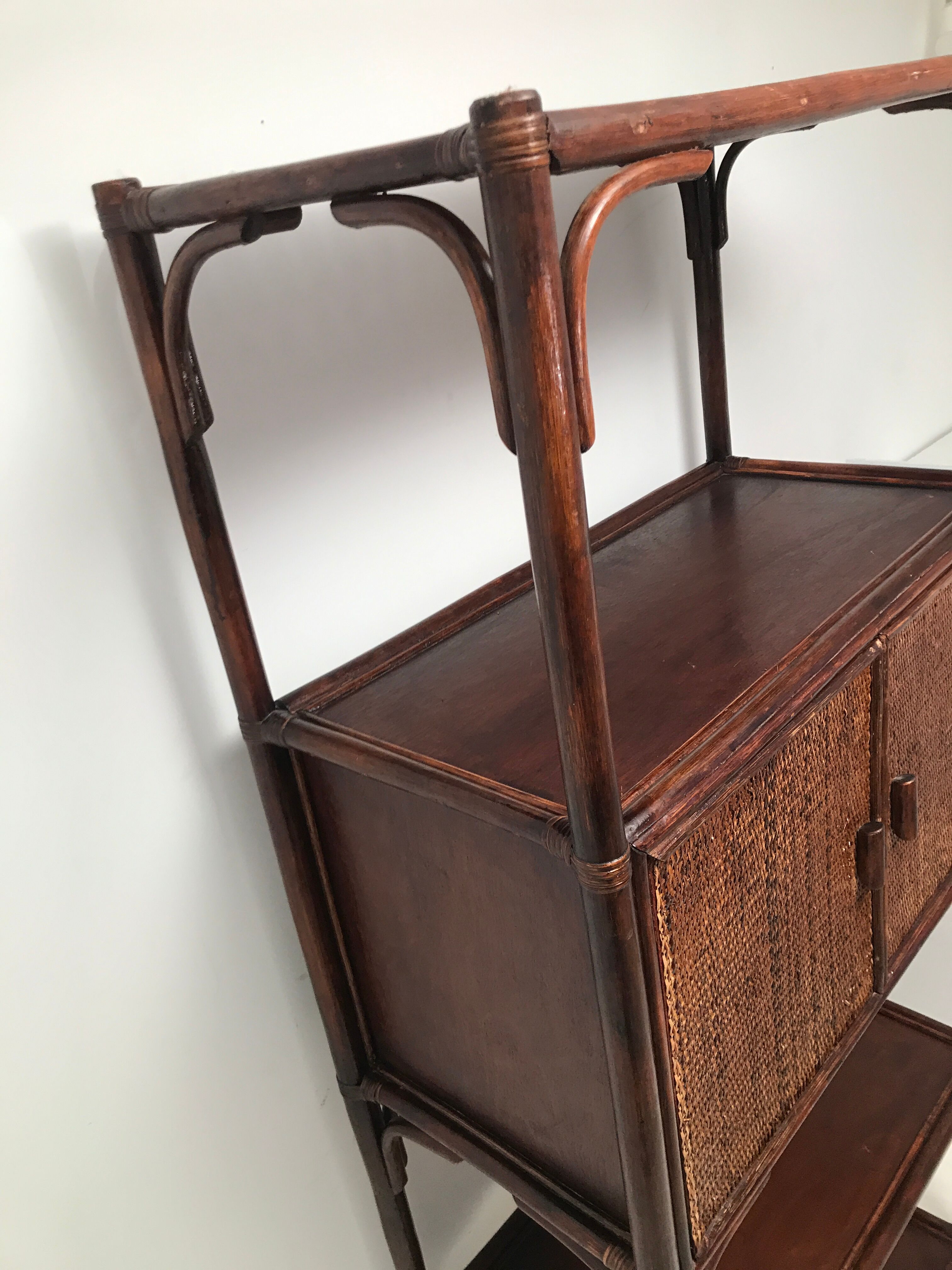 Library Vintage bamboo shelf colonial style