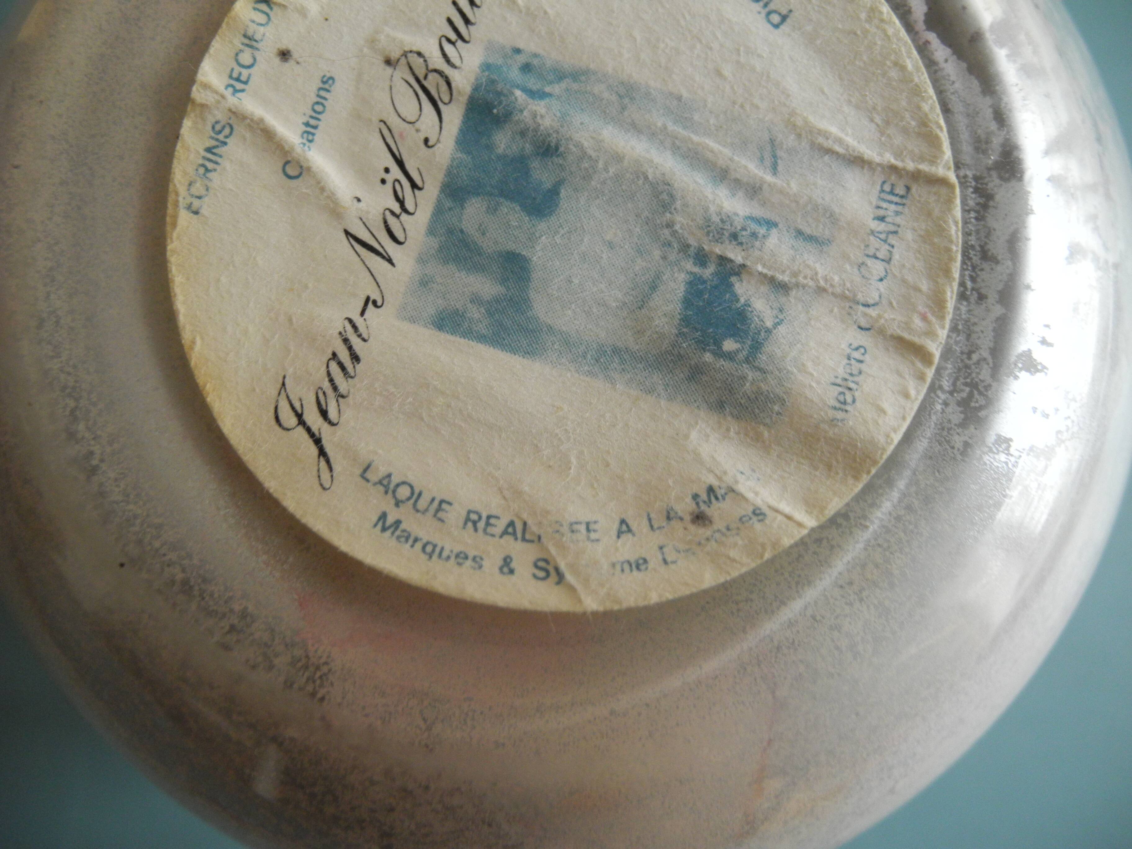 Jean-Noël Bouillet vase lacquered glass Oceania vintage decor French vase 70s