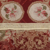Long traditional needlepoint rug handwoven wool floral red runner rug-76x305cm