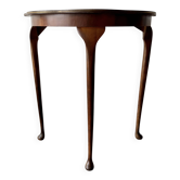 Vintage Demi-Lune Side Table with Brass Trim