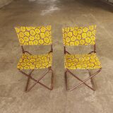2 vintage folding camping chairs