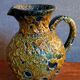 Vintage ceramic pitcher Fat Lava foams glaciers LE CYCLOPE, Annecy