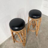 Pair of high rattan stools