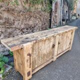 Established ancient French console table / kitchen island / shop counter, early 1900s.