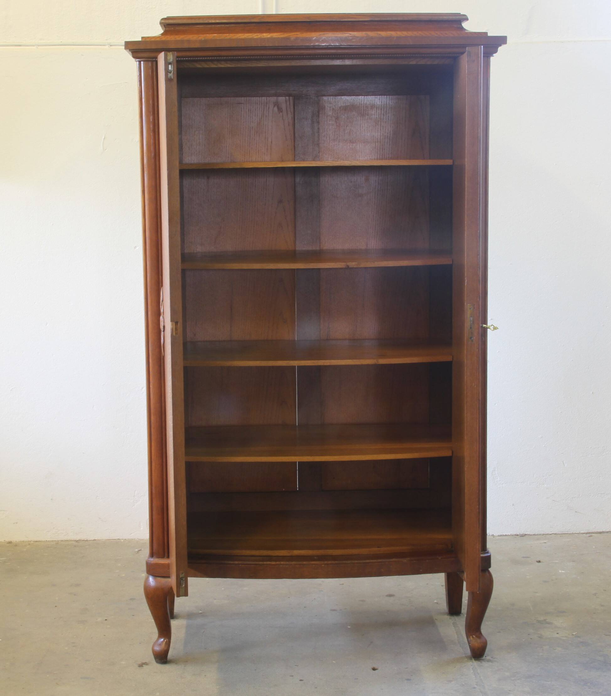 Vintage Danish Oak Closet Linen Wardrobe 1940s Cabinet