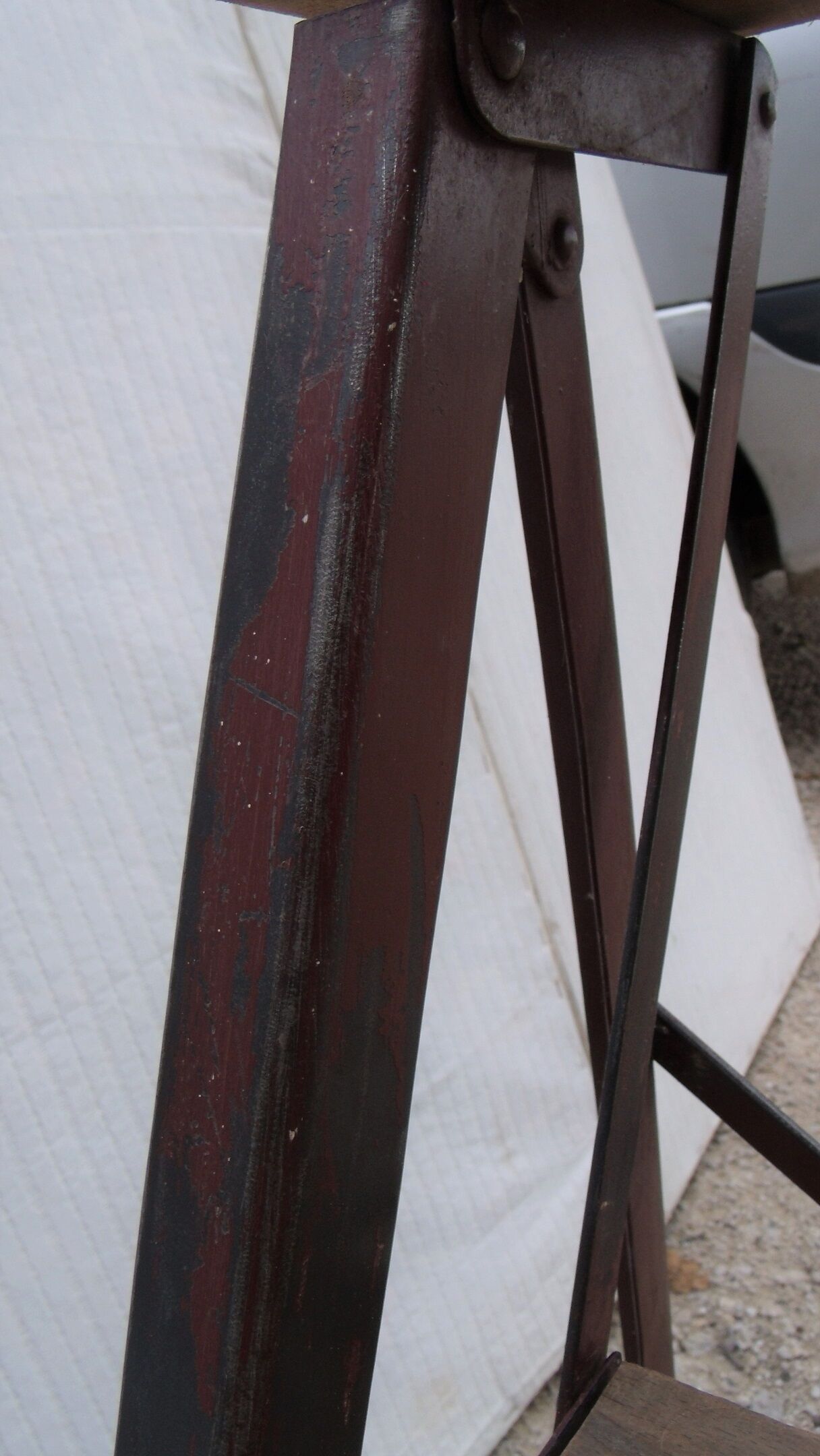 Former stool wood and metal vintage