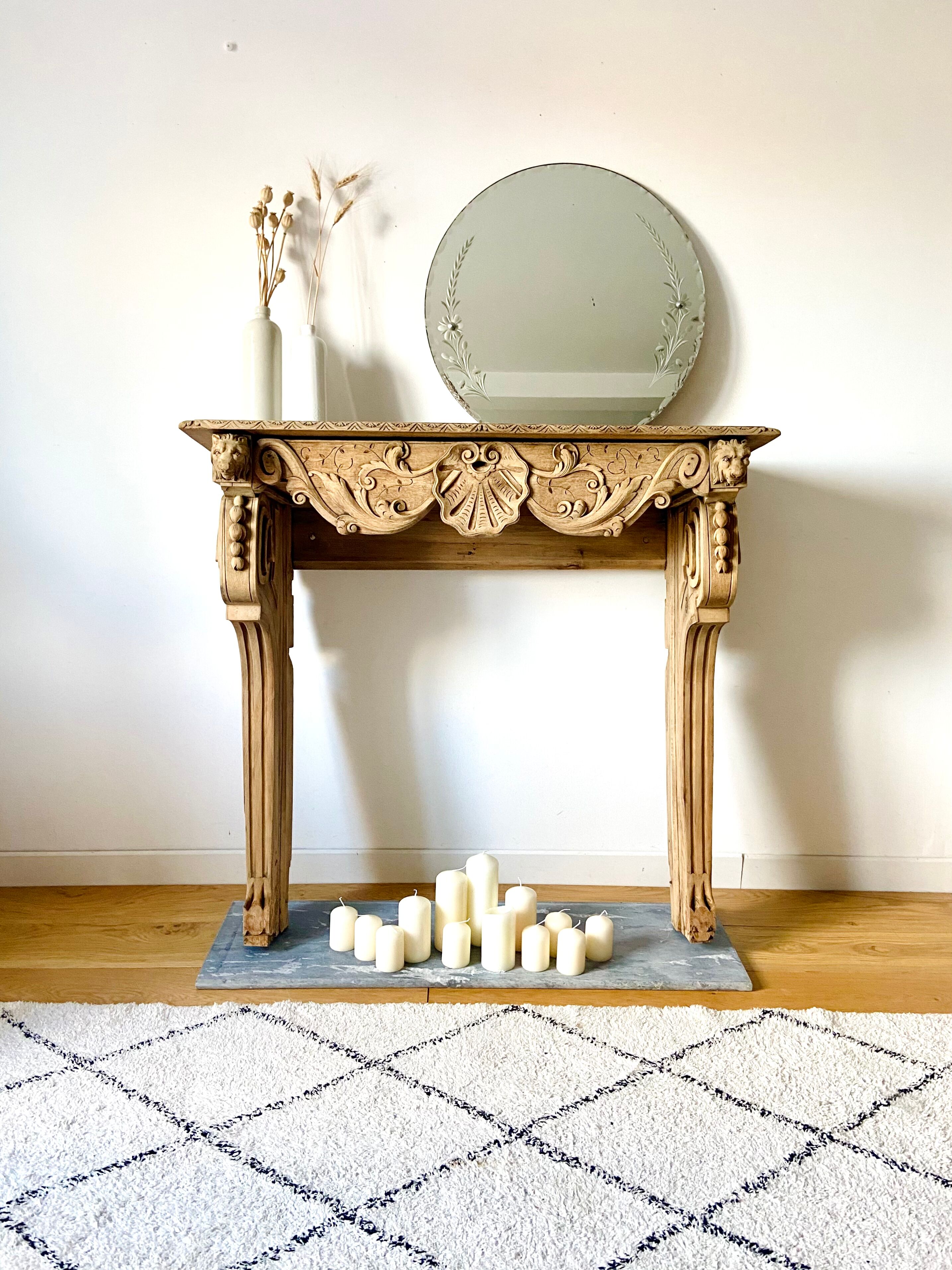 Oak fireplace mantle XIX