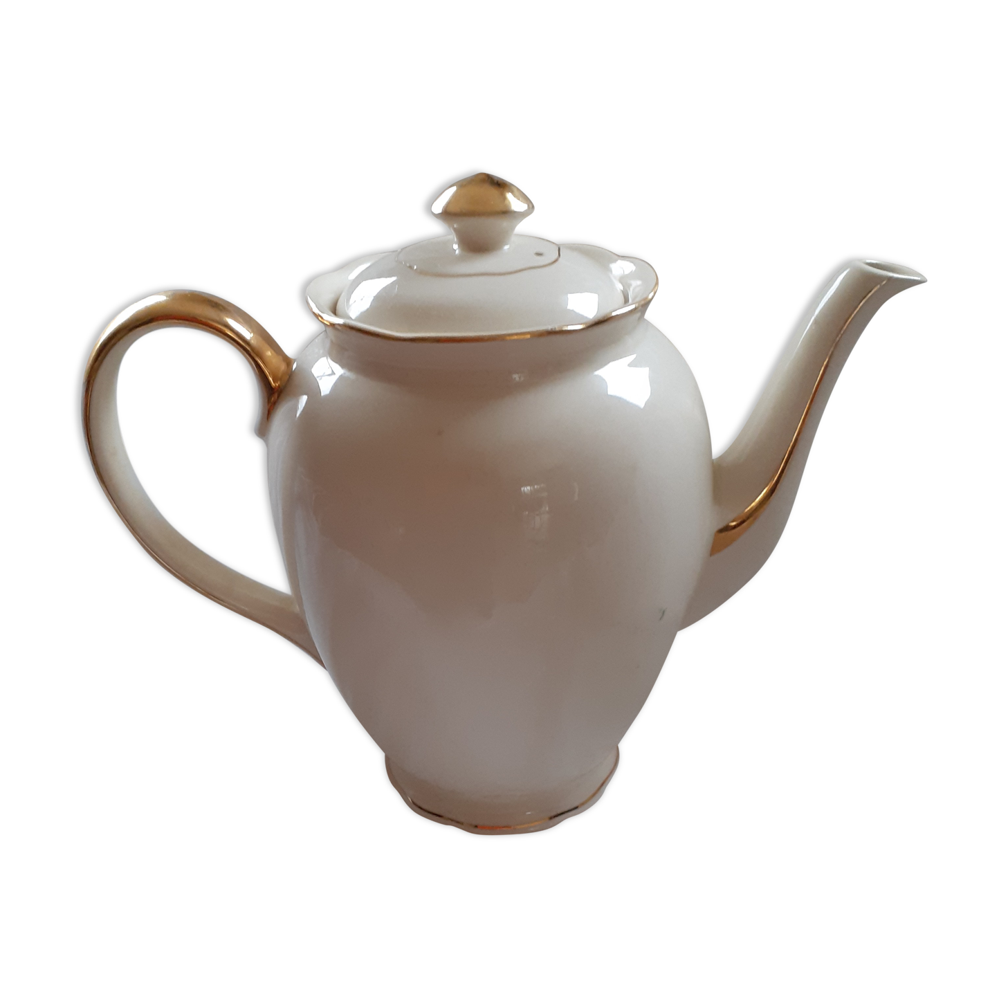 Thiére en faïence blanc cassé Villeroy et Boch des annèes 50.